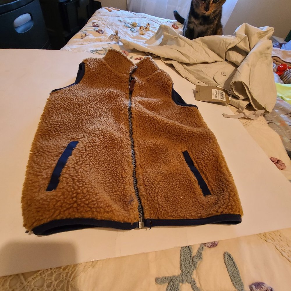 Carter's Fleece Nylon Lined Brown Black Vest EUC